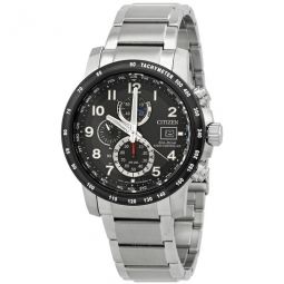 Perpetual Alarm World Time Chronograph GMT Black Dial Watch