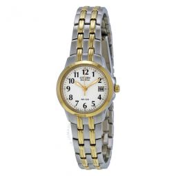 Silhouette Eco-Drive White Dial Two-tone Ladies Watch