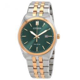 Eco-Drive Green Dial Two-Tone Mens Watch