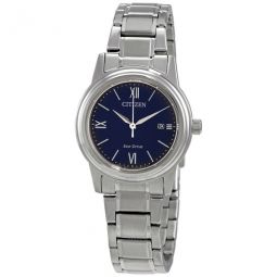 Blue Dial Stainless Steel Ladies Watch