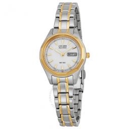 Eco-Drive Sport White Dial Two-tone Ladies Watch
