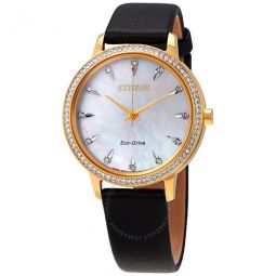 Silhouette Crystal Mother of Pearl Dial Ladies Watch