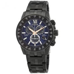 Eco-Drive Perpetual Chronograph GMT Blue Dial Mens Watch