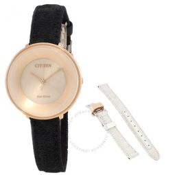 L Eco-Drive Champagne Dial Ladies Watch