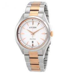 Core Eco-Drive White Dial Two-Tone Mens Watch