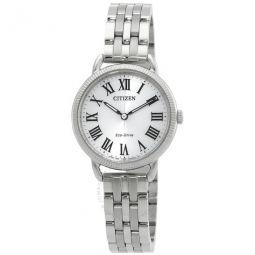 Classic Coin Edge Eco-Drive Silver Dial Ladies Watch