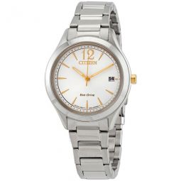 Eco-Drive White Dial Stainless Steel Ladies Watch