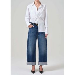 Ayla Baggy Cuffed Crop Jeans - Claremont