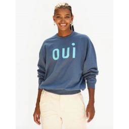Oversized Oui Sweatshirt - Faded Navy