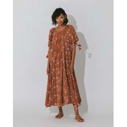 Mahani Kaftan Dress - Terracotta Floral
