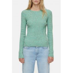 Long Sleeve Crew Neck Sweater - Green Kick