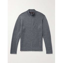 Slim-Fit Double-Faced Wool Zip-Up Cardigan