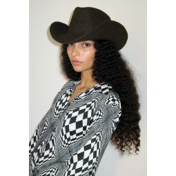 Cowboy Hat in Brown Melange Wool