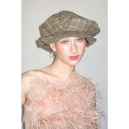 Romantix Hat in Brown Tartan Wool