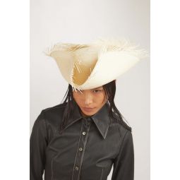 Tricorn Hat in Natural Toquilla Straw
