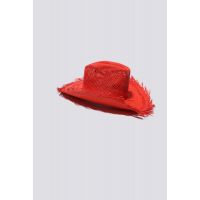 Fringe Tomato Western Hat - Red