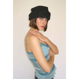 Raffia Roller Hat - Black