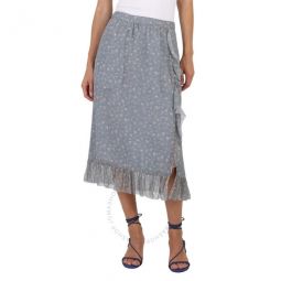 Ladies Grey / Pale Pink Crepon Skirt, Brand Size 0