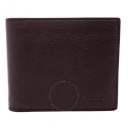 Mens 3-in-1 Calf Leather Wallet In Mahogany