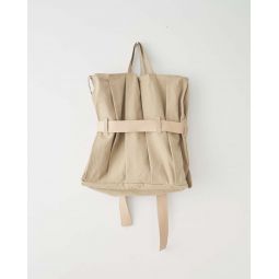 Belted Pleat Tote - Beige