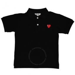 Kids Short Sleeve Embroidered Heart Polo Shirt, Size 6Y