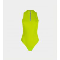 C+ Zipped Sleeveless Bodysuit - Apple Green