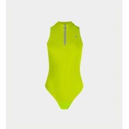 C+ Zipped Sleeveless Bodysuit - Apple Green