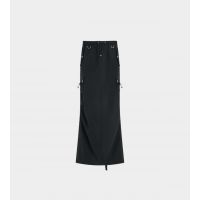 Tailored Cargo Maxi Skirt - Black
