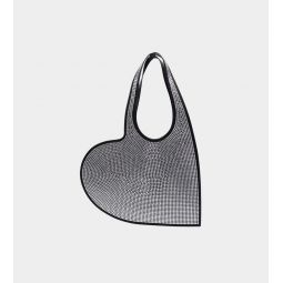 Crystal Mini Heart Tote - Black