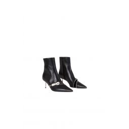 Zip Ankle Leather Boot - Black