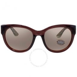 Maya Copper SIlver Mirror Polarized Glass Cat Eye Ladies Sunglasses