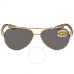 LORETO Copper Silver Mirror Polarized Polycarbonate Pilot Ladies Sunglasses LR 64 OSCP 56