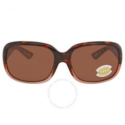 GANNET Copper Polarized Rectangular Ladies Sunglasses GNT 120 OCP 58