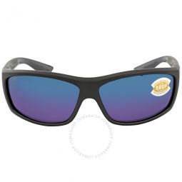Saltbreak Blue Mirror Polarized Plastic (580) Rectangular Sunglasses BK 11 OBMP