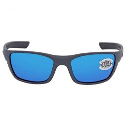 WHITETIP Blue Mirror Polarized Glass Rectangular Unisex Sunglasses WTP 98 OBMGLP 58