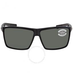 RINCON Grey Polarized Glass Rectangular Mens Sunglasses RIN 11 OGGLP 63