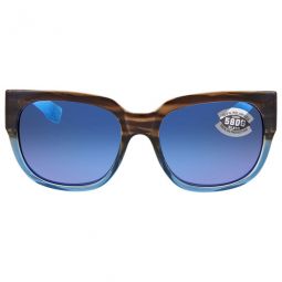 WATERWOMAN Blue Mirror Polarized Glass Ladies Sunglasses WTW 251 OBMGLP 55