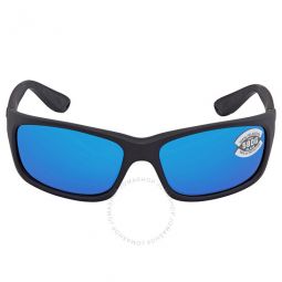 Jose Blue Mirror Polarized Glass Rectangular Mens Sunglasses