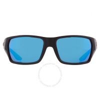 TAILFIN Blue Mirror Polarized Glass Rectangular Mens Sunglasses
