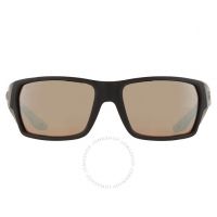 Tailfin Copper SIlver Mirror Polarized Glass Rectangular Mens Sunglasses