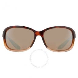 SEADRIFT Copper SIlver Mirror Polarized Glass Rectangular Ladies Sunglasses