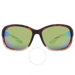 Seadrift Green Mirror Polarized Polycarbonate Pilot Ladies Sunglasses