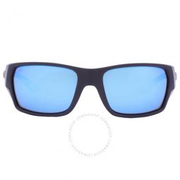 TAILFIN Blue Mirror Polarized Glass Rectangular Mens Sunglasses