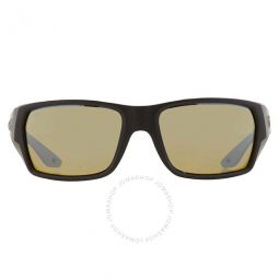 Tailfin Sunrise Silver Mirror Polarized Glass Rectangular Mens Sunglasses