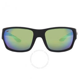 Tailfin Green Mirror Polarized Polycarbonate Rectangular Mens Sunglasses