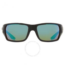 Tailfin Green Mirror Polarized Glass Rectangular Mens Sunglasses