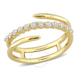 1/3 CT TGW Lab Created Diamond Coil Ring 1in 18k Yellow Gold Plated Sterling Silver