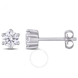 5/8 CT TW Lab Created Diamond Hexagon Stud Earrings in 14k White Gold