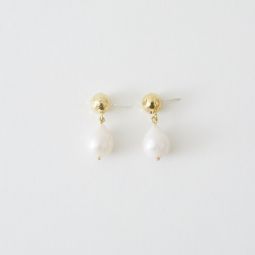 perla earrings - Pearl/Brass