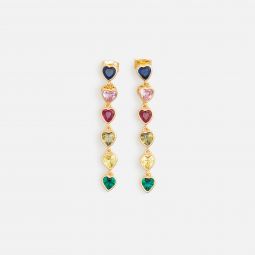 rainbow hearts earrings